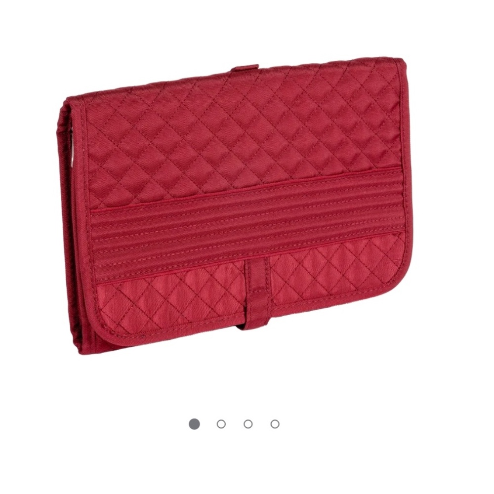 Travelon Boho Trifold Toiletry Case. Color: Cranberry. New